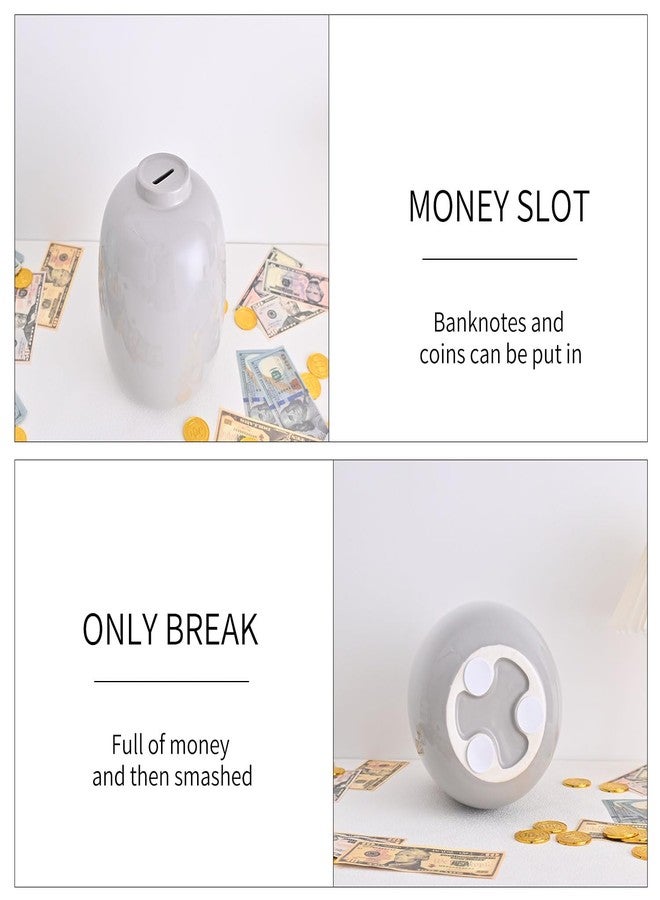 PIG WORLD Large Piggy Bank for Adults Must Break to Open,Ceramic Money Bank,Alcancias De Dinero para Adultos,Girls Piggy Bank Boys,Coin Bank,Modren Home Decor Living Room,Disguise as Vase - Image 2